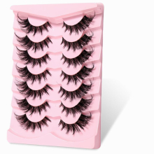 7 Pairs Little Devil Style Lashes Fluffy Wispy Natural Look Clear Band Soft Manga Lashes For Cosplay Daily Work & Dating Eye Makeup