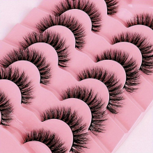 7 Pairs Fluffy Lashes Messy Natural Look Soft Full Strip Lashes False Eyelashes Extension For Daily Work Dating & Party Wear