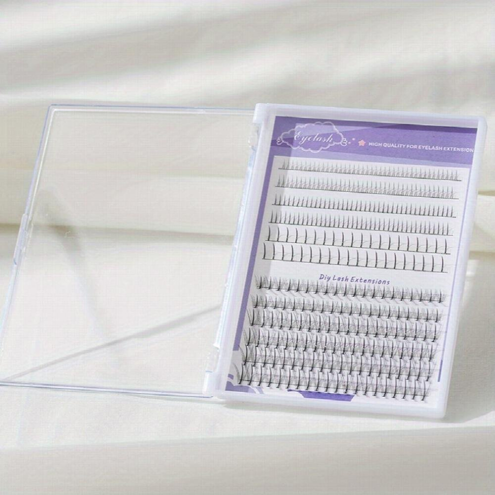 320Pcs Manga Lashes V Shape Bottom Lower Lashes Fishtail Style Self Grafting False Eyelashes Individual Lashes Cluster Extension Mixed Length Home DIY