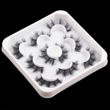 5 Pairs Fluffy False Eyelashes Lashes Faux Mink Fluffy Mink Eyelashes Natural Look 3D Faux Mink Strip Lashes 10 25mm Strip Eyelashes Pack