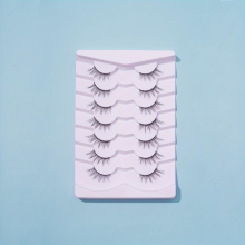 False Eyelashes 7 Pairs 4 12mm Half False Eyelashes Wispy Cross Eyelashes Natural Look Lashes