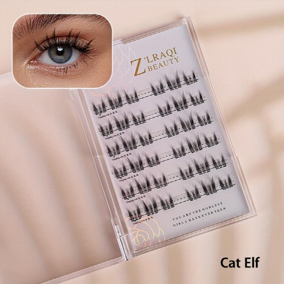 Cluster Lashes With Polymer Coated Adhesive Strip Non adhesive Non Removing False Eyelashes Natural Three dimensional Eyelash Grafting Waterproof And