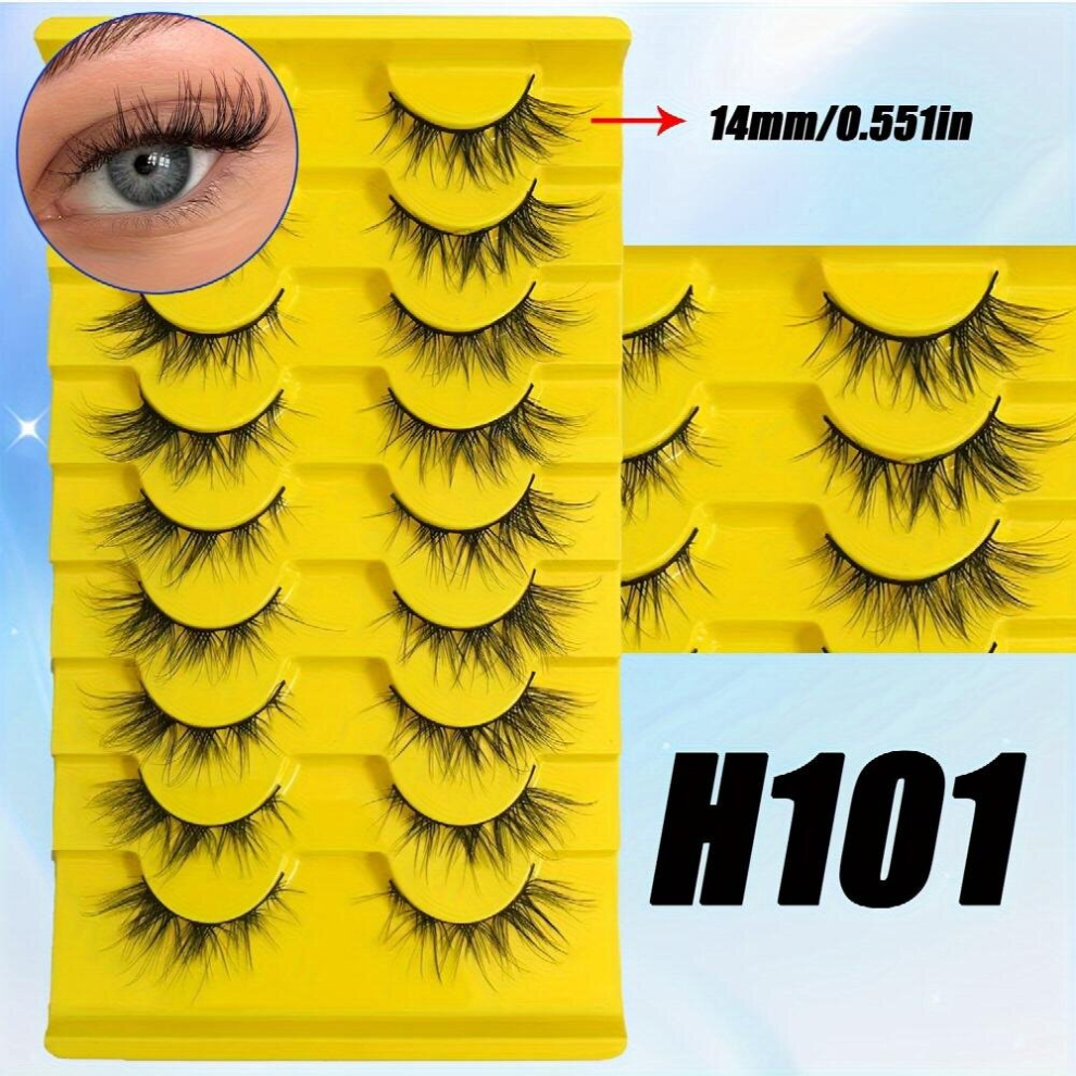 Multicoloured 9 Pairs Faux Mink False Eyelashes 3D Thick Natural Cat Eye 5D Cosplay Fluffy False Eyelashes