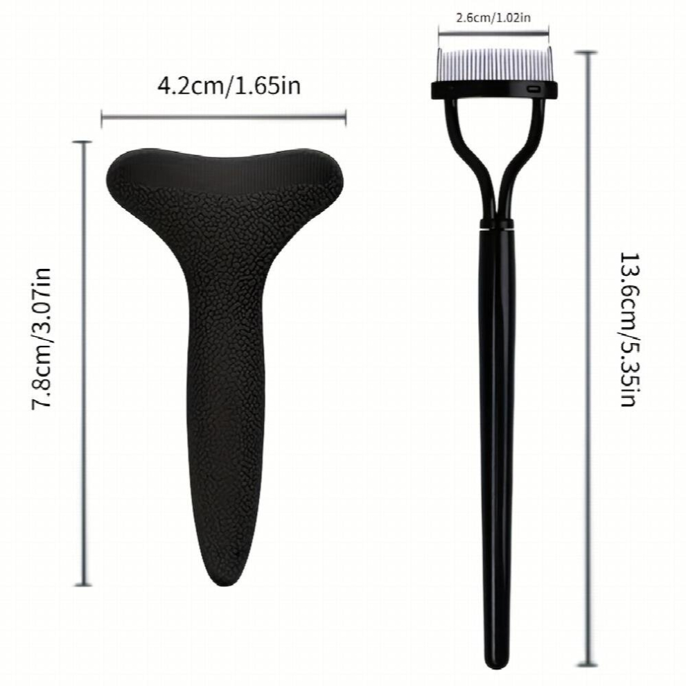 Black 2Pcs Eyelash Makeup Tool Mascara Guard Lash Separator Tool Eyelash Comb Curler Eyelash Separator 2 In 1 Eyelash Tool Kit Lash Separator Eyelash Applic