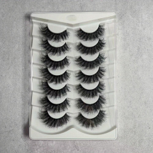 7 Pairs 3D Wispy Fluffy Cat Eye Lashes Natural Look Curly Strip False Eyelashes Messy Makeup Lashes For Party Stage Cosplay Use