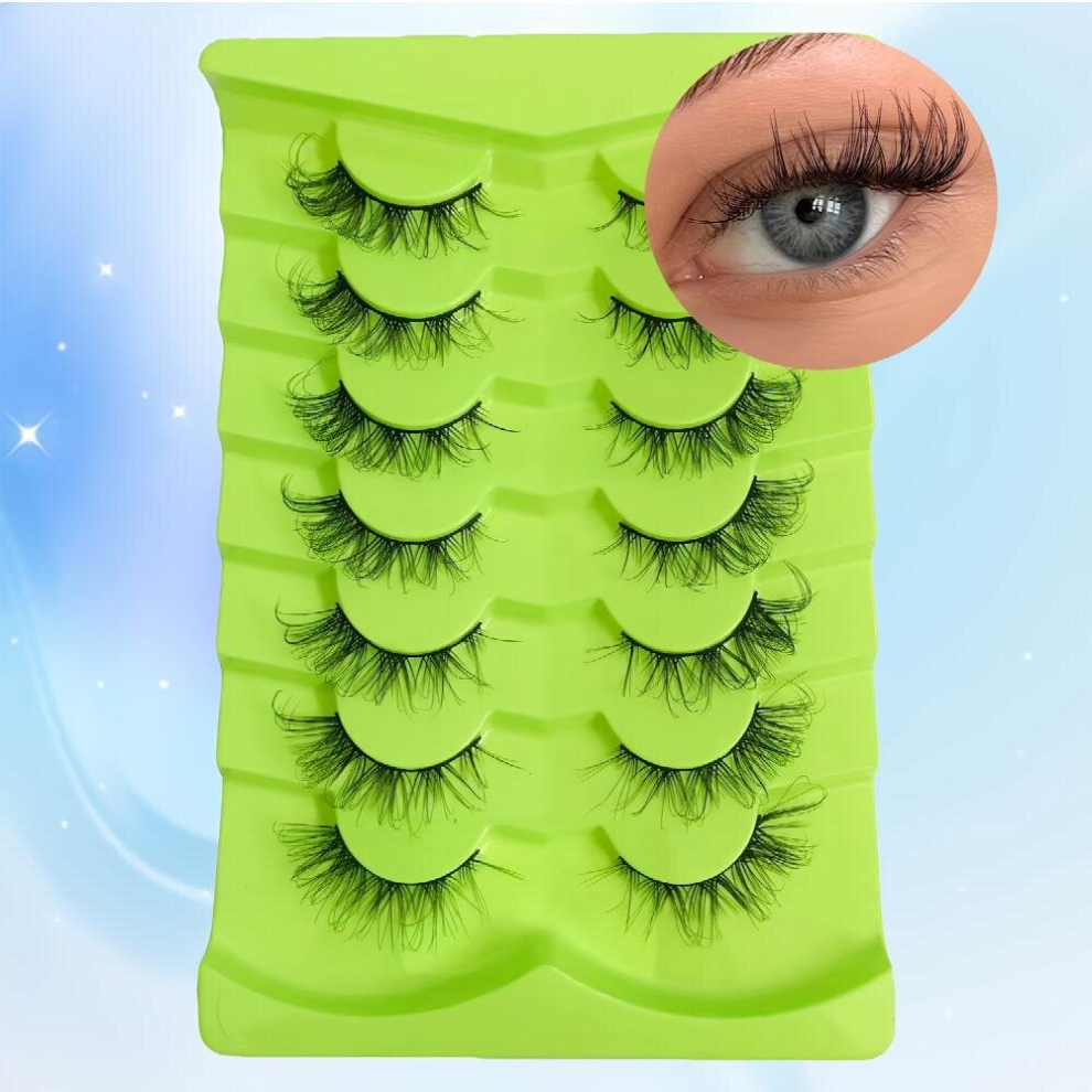 7 Pairs Cat Eye False Eyelashes Faux Mink Hair Eye End Lengthening Fox Eye Sexy 3D Lashes
