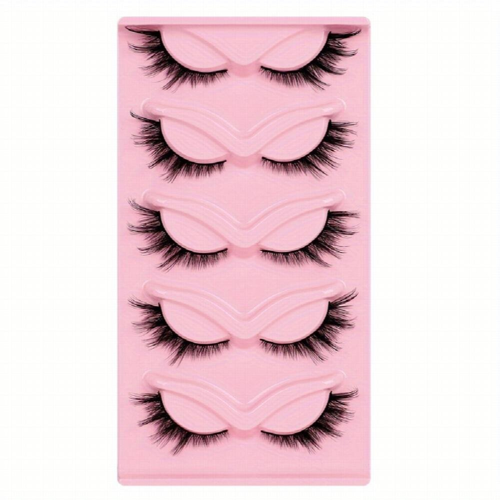 Multicoloured 10 Pairs False Lashes Thick Curling Chemical Fiber Fox Eye Makeup False Eyelashes