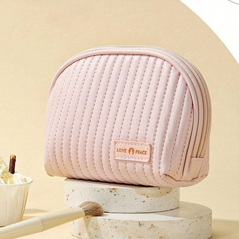 Semicircle Zipper Makeup Bag For Women Purse Roomy Travel Toiletry Bag Accessories Organizer