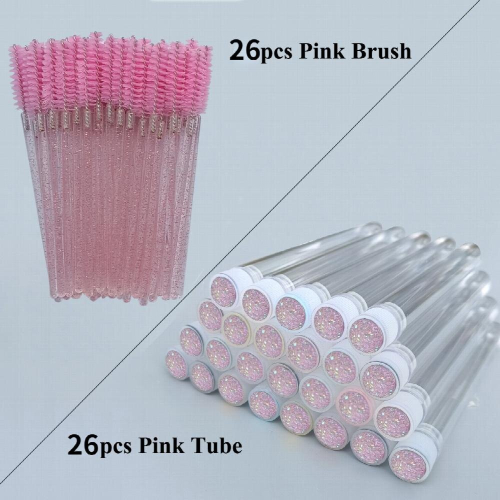Convenient 26pcs Reusable Eyelashes Brush Tube For Eyelash Extension & Mascara Wands Precise Eye Makeup Tool