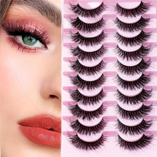 10 Pairs False Eyelashes 5D Stereoscopic Eyelashes End Eye Elongated Natural Look Fluffy Wispy Lashes That Look Like Extensions