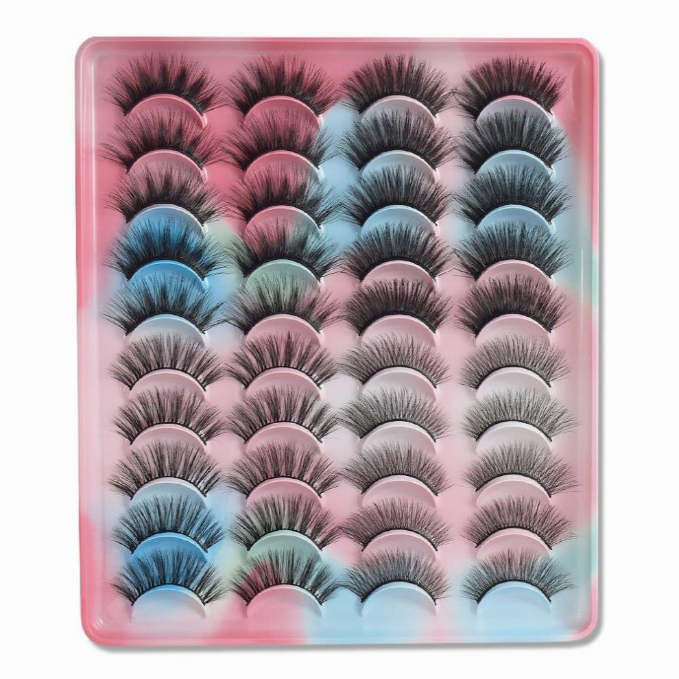 Multicoloured Eyelashes 3D Mink Lashes Fluffy Soft Wispy Natural Cross Eyelash Extension Reusable Lashes Mink False Eyelashes Makeup