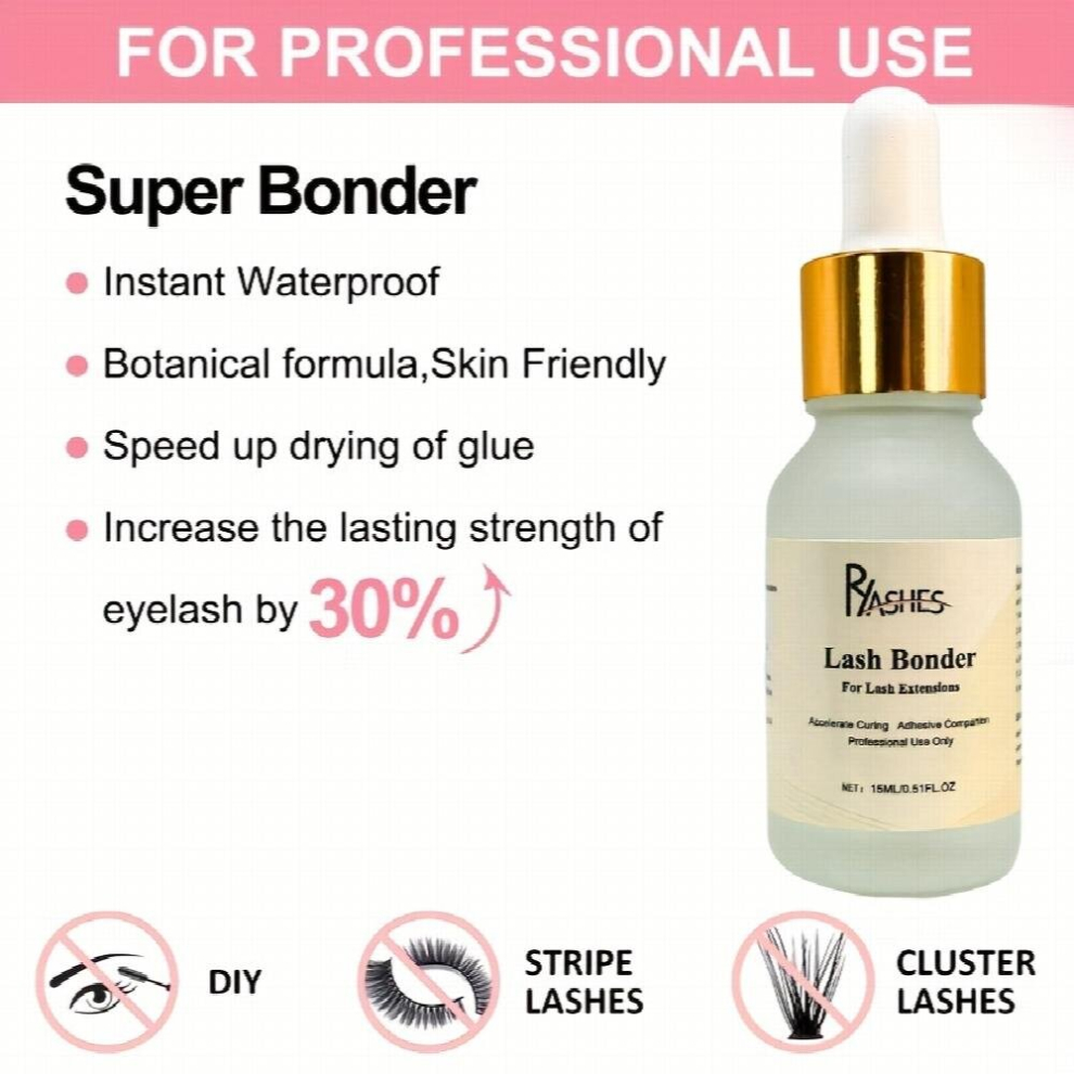 Multicoloured Lash Bond For Eyelash Extensions 15Ml Lashes Bond Glue Accelerator Lash Sealant Adhesive Companion Reducing Glue Fumes And Extending Eyelash Retention