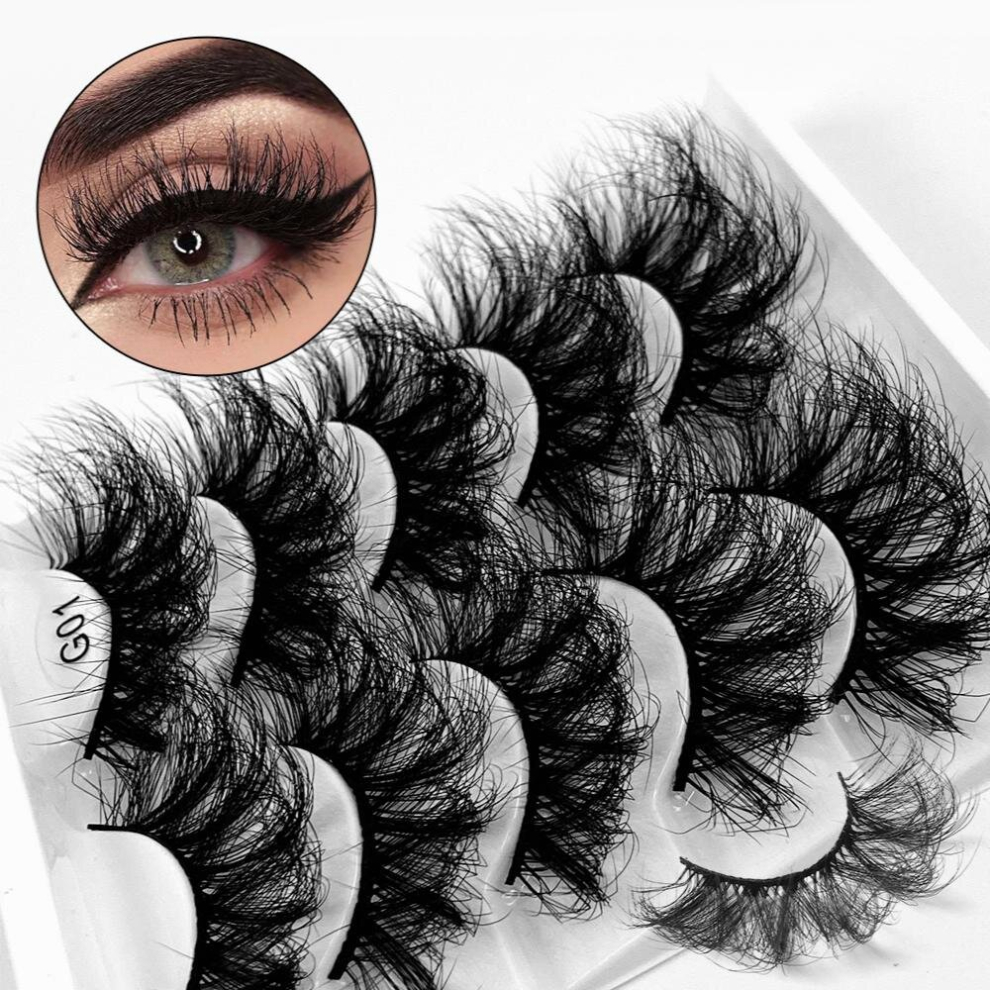 Multicoloured 5 Pairs 8D Fluffy False Eyelashes For Dramatic False Eyelashes Fluffy Thick False Eyelashes Mink False Eyelash Makeup