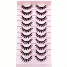 10 Pairs Manga Lashes D Curl Little Devil Style Cosplay Lashes Natural Look Anime Style False Eyelashes