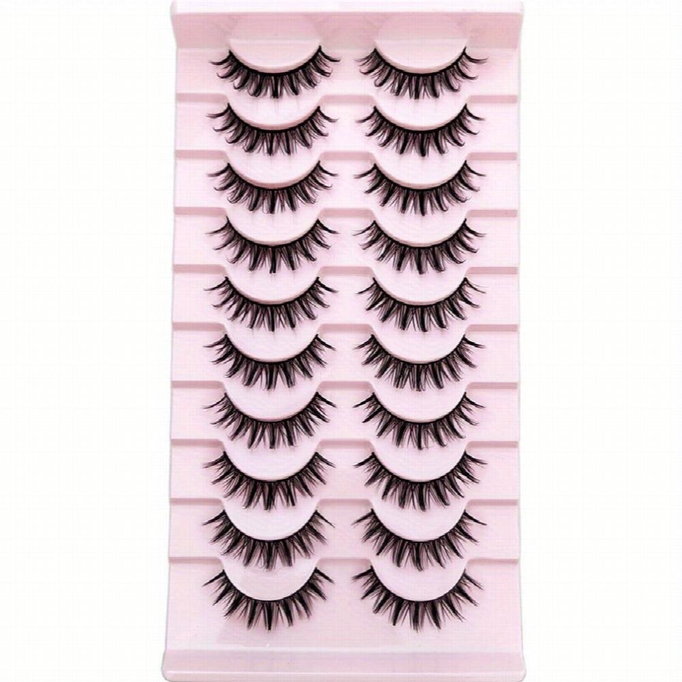10 Pairs Manga Lashes D Curl Little Devil Style Cosplay Lashes Natural Look Anime Style False Eyelashes