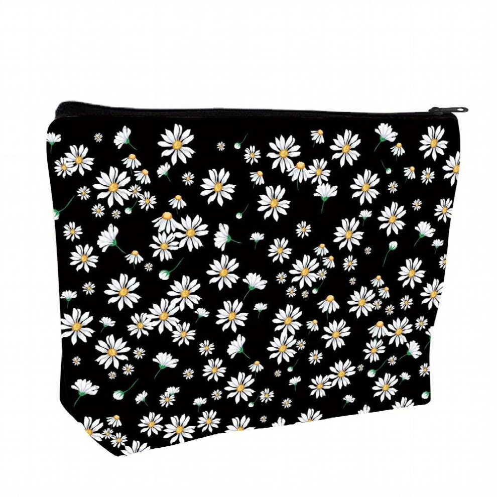 Daisy Makeup Bag Cosmetic Bag For Women Large Capacity Canvas Makeup Bags Travel Toiletry Bag Accessories Organizer