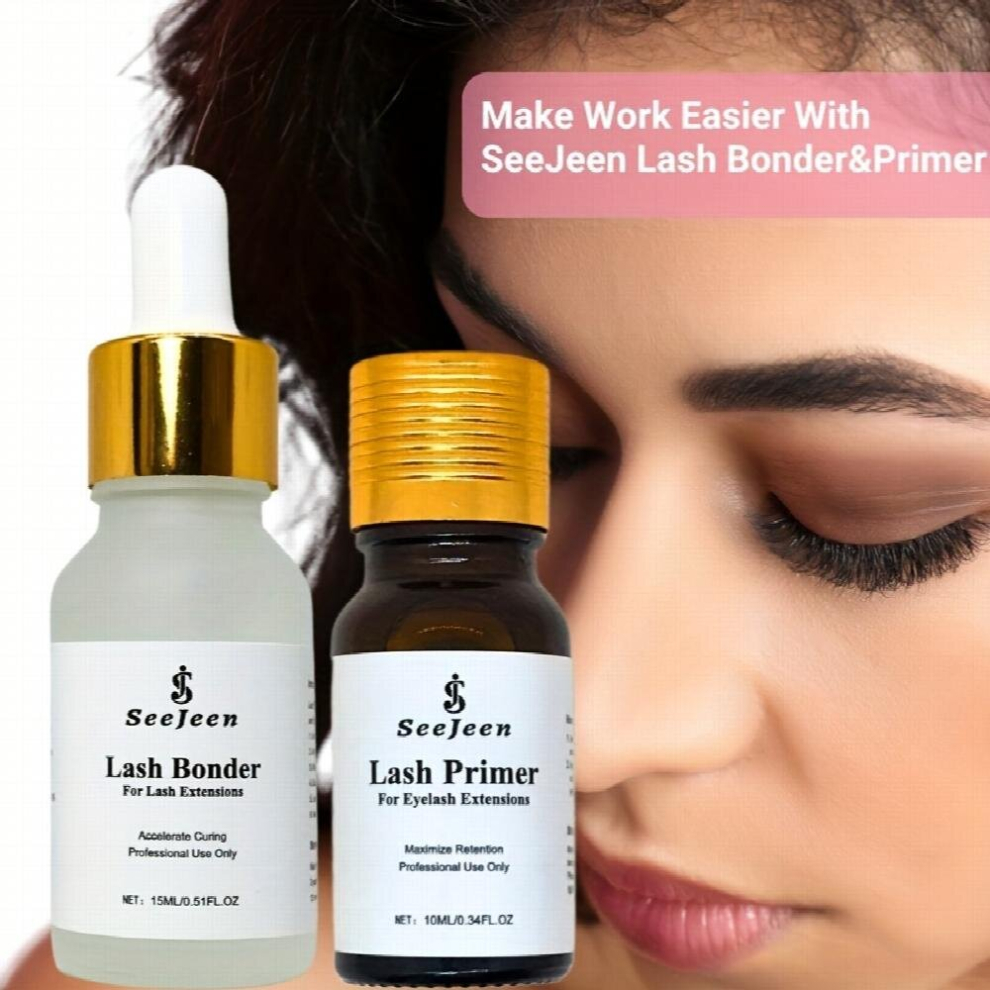 Multicoloured Lash Bonder And Primer For Eyelash Extensions 15Ml Eyelash Bonder 10Ml Lash Primer Professional Eyelash Supplies For Lash Salon