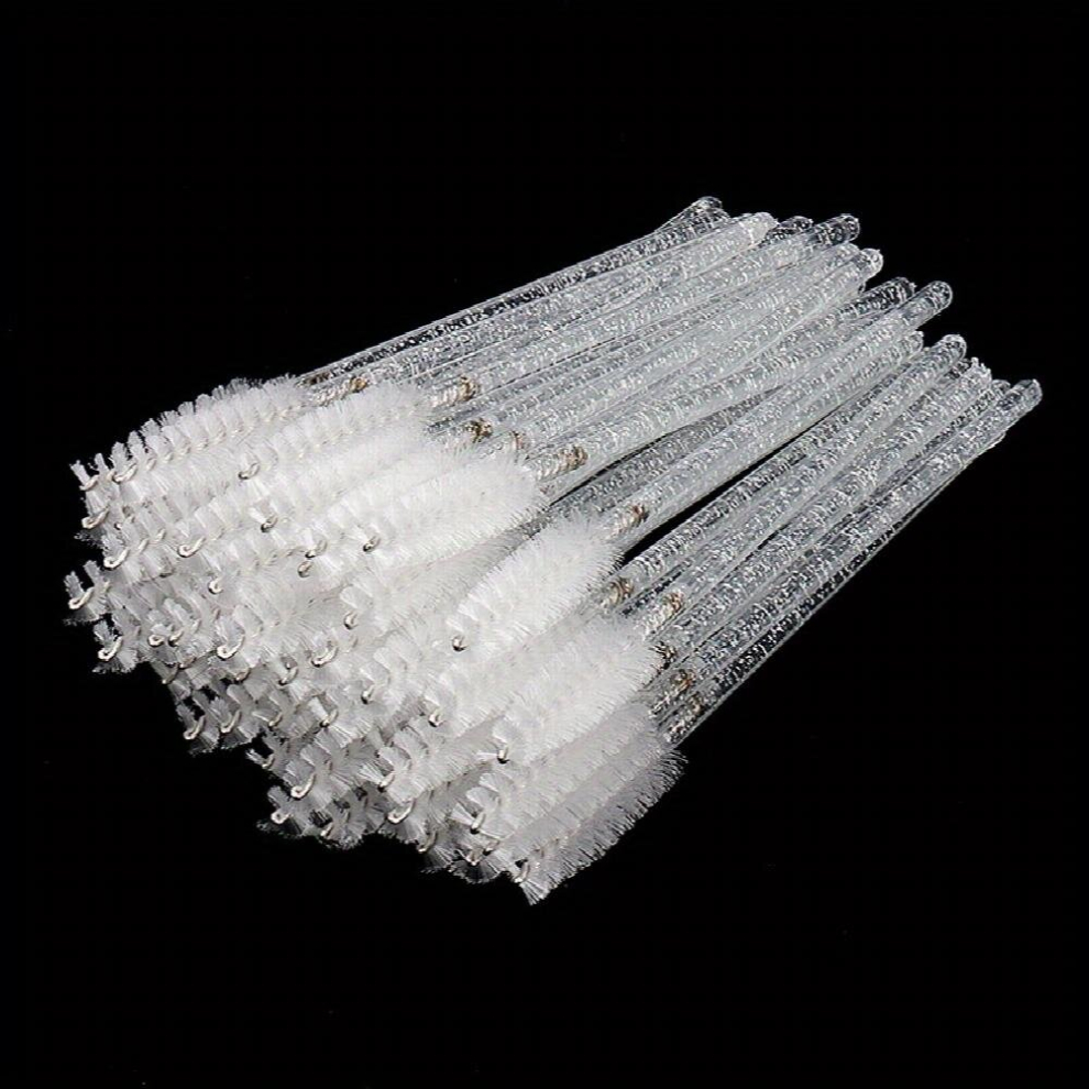 White 25 Pcs Spoolies Mascara Eyelash Wands Brush For Eyelash Extension Eyebrow And Makeup