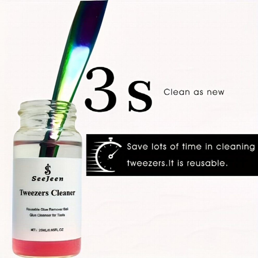 Multicoloured Tweezers Cleaner For Eyelash Extension Tweezers Cleaning Tool Liquid Glue Remover And Sponge Ball For Lash Extension Application