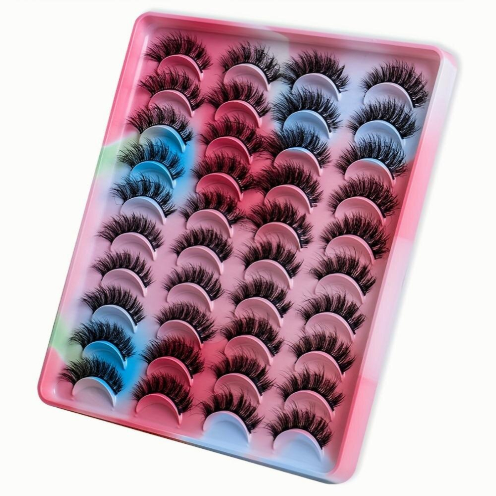 20 Pairs Box Eyelashes Unique Natural Dense Makeup Extensions Eye Lashes Faux Mink Natural False Eyelashes Dramatic Volume Eyelash Extension Makeup Fo