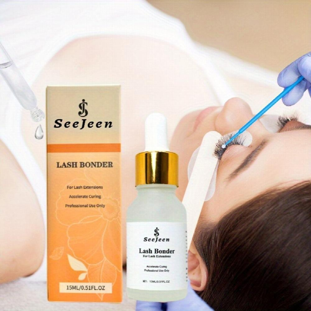 Multicoloured Lash Bonder For Eyelash Extensions Seejeen 15Ml Strong Hold Eyelash Bonder Glue Accelerator Lash Sealant Adhesive Companion Reducing Glue Fumes And Ex