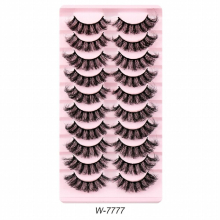 10 Pairs Fluffy Full Strip Lashes Messy Curly Faux Mink Lashes Natural Look Long Thick Makeup Lashes Extension