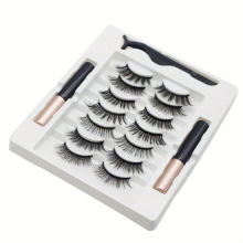 7 Pairs Reusable Magnetic Eyelashes Natural Look Easy To Put On 3d Fluffy No Glue Needed False Lashes Full Striped Lashes With Magnetic Eyeliner & App