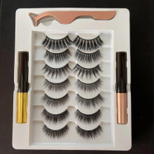 7 Pairs Reusable Self Adhesive Eyelashes Natural Look Easy To Put On 3d Fluffy No Glue Needed Waterproof Magnetic False Lashes Full Striped Lashes Wit