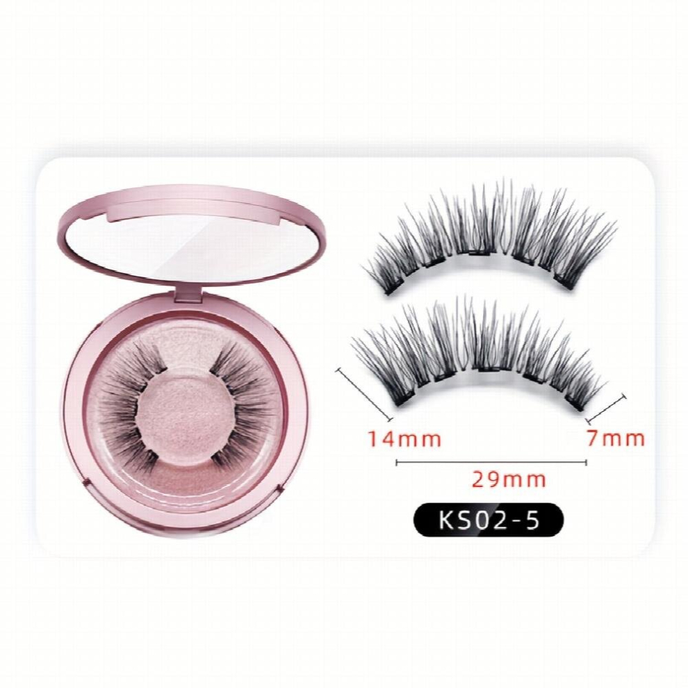 Multicoloured Magnetic Lashes Set 2Pairs Magnetic Eyelashes With Tweezers Magnetic Eyeliner Waterproof And Smudge Resistant Reusable Natural False Eyelashes