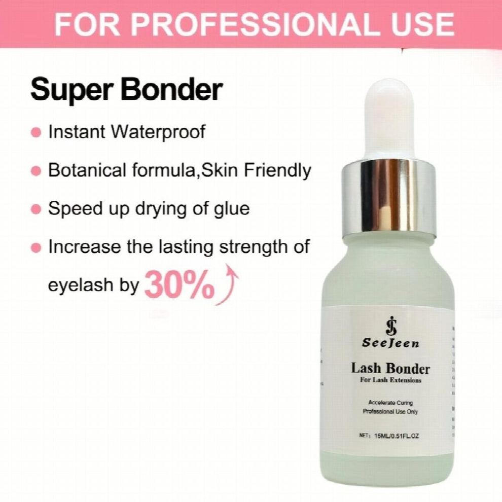 Multicoloured Lash Bonder For Eyelash Extensions Seejeen 15Ml Strong Hold Eyelash Bonder Glue Accelerator Lash Sealant Adhesive Companion Reducing Glue Fumes And Ex