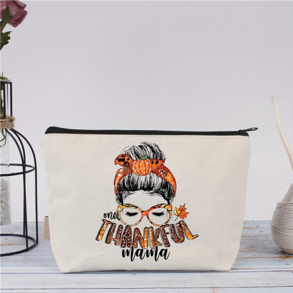 Thanksgiving Gift For Mom Mothers Christmas Gift For Mom Letter Pattern Makeup Bag For Purse Zipper Cosmetic Pouch Make Up Organizer Tool Pouch Thank