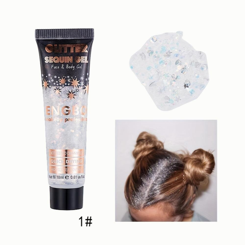 Sequins Eye Cream Face Body Flash Eye Shadow Dazzling Sequins Night Club Body Cream Stage Makeup Lightweight Shimmer Body Art