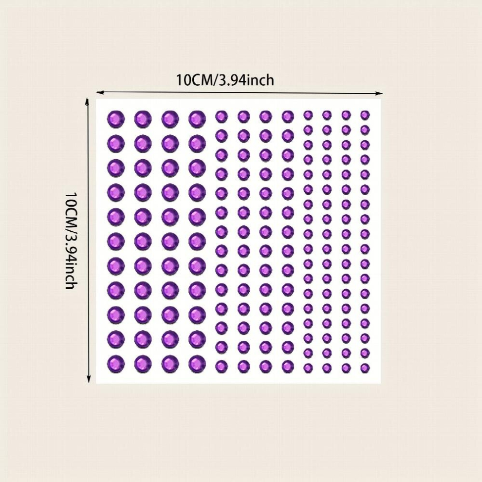 144pcs Bright Purple Makeup Face Stickers Jewelry Stage Makeup Eye Makeup Bright Stickers Face Decoration Rhinestone Body Art
