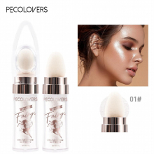 PECOLOVERS Body Brightening Natural Three Dimensional Face Blusher Patting Powder Highlighter Makeup Waterproof Long Lasting Shimmer Glow