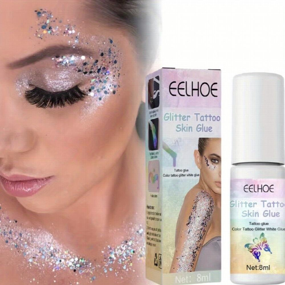 Multicoloured Crystal Face Roller Glitter Tattoo Skin Glue Face Body Skin Tattoo Glue Makeup Sequins Glitter Powder Painting Eye Makeup Toy