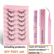 7 Pairs Cluster Lashes Extensions Natural Look False Eyelashes 3D Faux Mink Fluffy Lashes Set With Eyelash Bonding And Sealing And Eyelash Application