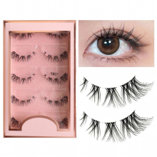 Manga Lashes Clear Band Anime Lashes 5 Pairs Spiky Anime False Eyelashes Natural Look Japanese Lashes Looks Like Cluster Manga Lashes Reusable Cosplay