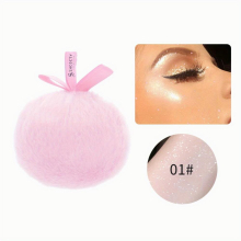 Peach Glitter Highlighting Puff for Face and Body Shimmering Shine and Fairy Makeup