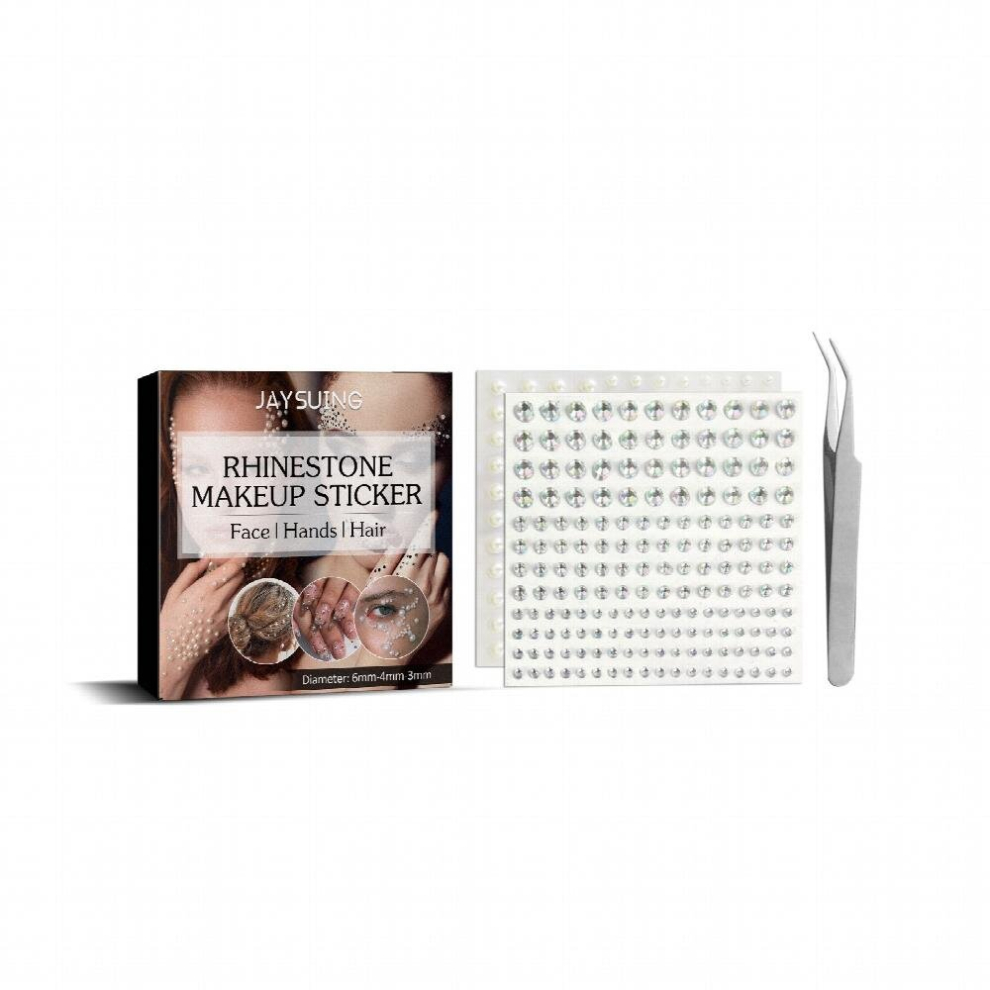 Rhinestone Makeup Stickers Body Nail Jewels Decoration Sticky And Not Easy To Fall Off Stage Performance Flash Diamond Stickers With Tweezers