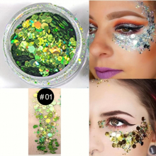 20 Colors Body Glitter Face Glitters Body Sequins Shimmer Eyeshadow Chunky Glitter For Face Hair Nails Cosmetic Laser Powder Glitter Makeup Long Lasti