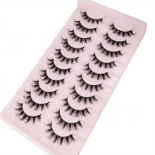 10 Pairs Manga Lashes Style Cosplay Use False Eyelash D Curl Natural Look Anime Makeup Lashes Extension