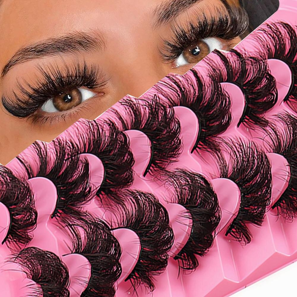 Multicoloured 7 Pairs Dramatic 6D Fluffy Mink False Eyelashes For A Dramatic Look