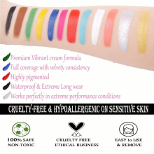 CCbeauty Professional Large Capacity 12 Colors Face Body Paint Kit Non Toxic High Pigment Cream Painting Palette For Kit Halloween Costume Fancy SFX C