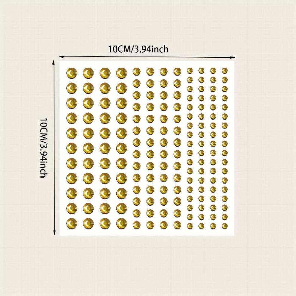 144 Pcs Golden Brilliant Makeup Face Stickers Jewelry Stage Makeup Eye Makeup Bright Stickers Face Flash Stickers Rhinestone Face Decoration