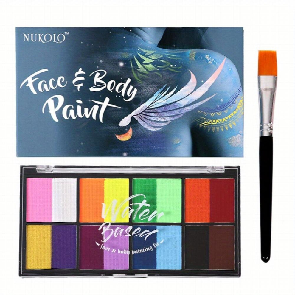 Multicoloured 8 Grid Double Palette Water Soluble Body Painting Pigments Halloween Washable Halloween Makeup