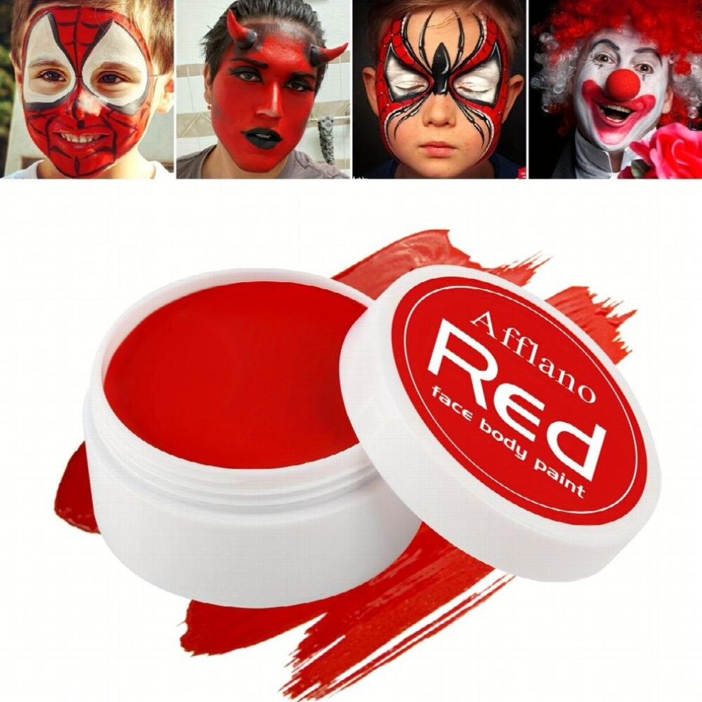 Red,Cream Red Cream Face Body Paint Halloween Makeup Face Body Paint Devil Clown Red Makeup Eye Nose Face Painting For Halloween Sfx Cosplay Costumes Festivals