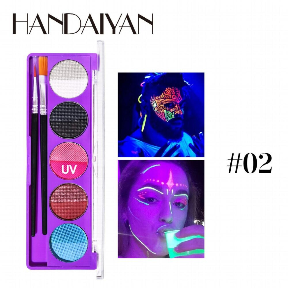 Multicoloured Fluorescent Uv Water Soluble Body Paint Face Paint Plate Stage Halloween Makeup Palette Quick Dry Rendering
