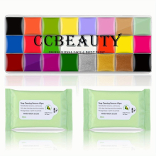 CC Beauty Professional Face Body Paint 22 Colors 6 UV Glow 3 Metallic 13 Classic Halloween Neon Face Painting Kit Based SFX Cosplay Makeup Large Clown