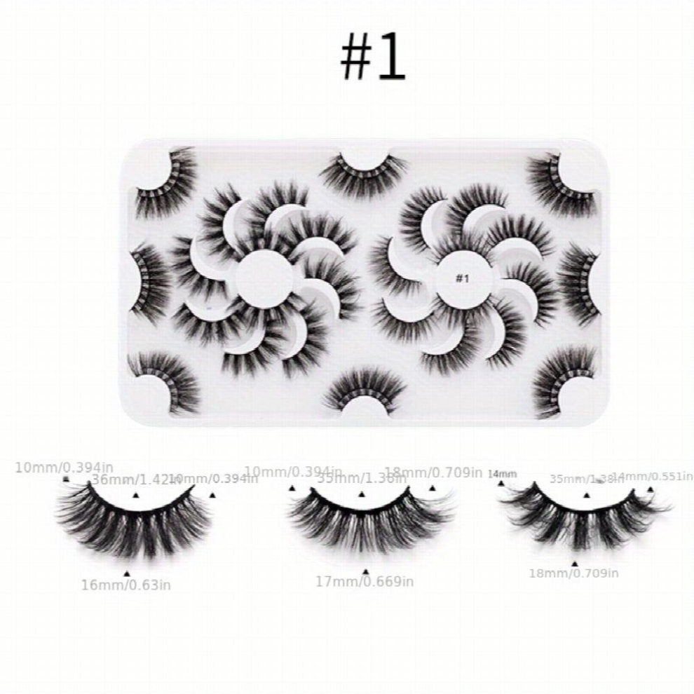 18 Pairs 8D False Eyelashes Faux Mink Hair False Eyelashes Natural Three dimensional Thick Curling Eye Lashes Easy Wearing Daily Makeup Party Grafting