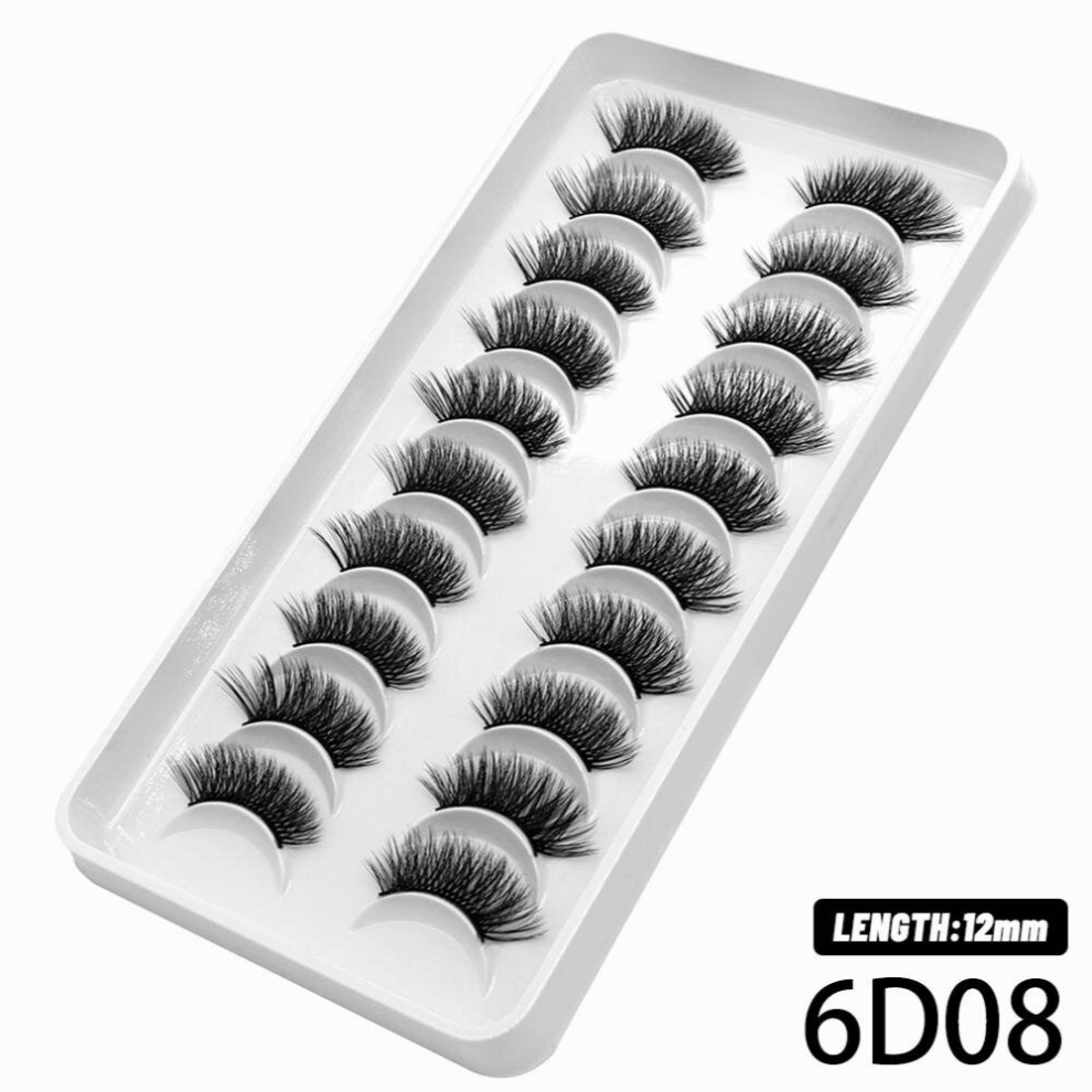 GROINNEYA 10 Pairs Of Natural Half Eye False Eyelashes False Eyelashes Long Makeup 3d Eyelashes Extension Natural Mink Eyelashe